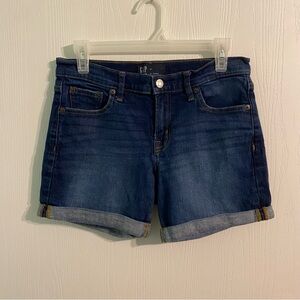 Gap Dark Wash Rolled Hem Denim Shorts Cuffed Size 27